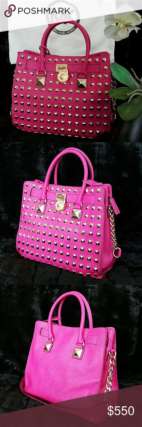 michael kors pink studded bag